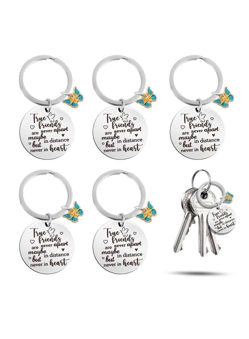 Luckam 5Pcs Friend Keychain Friendship Keychain Friendship Gifts for Women Female Best Friends Birthday Gifts Long Distance Friendship Gift Friends Are Never Apart Keychain - Image 1