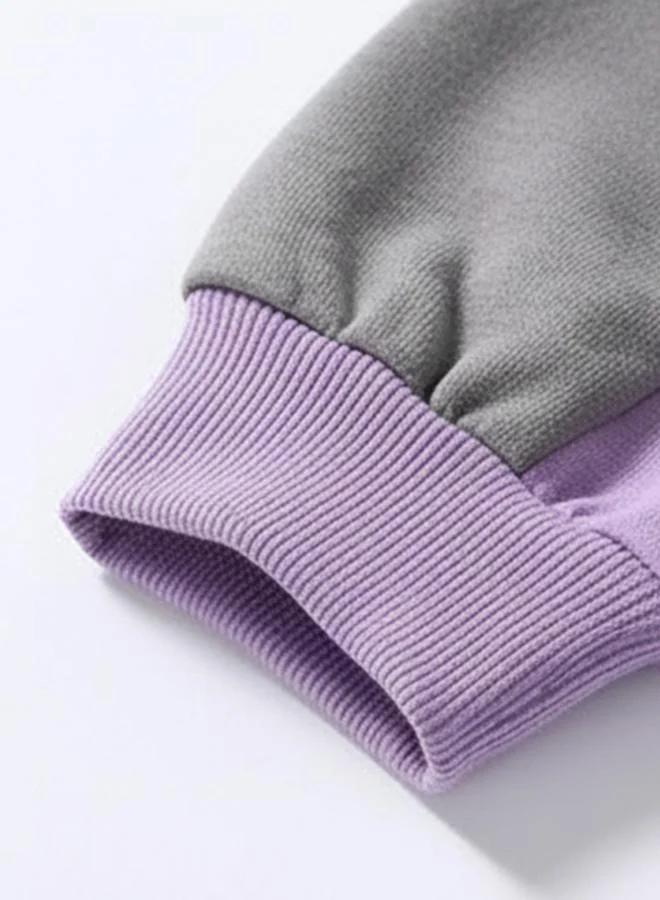 Take Two  Girls Grey Color Block Sweatshirt for Women | Best Price UAE