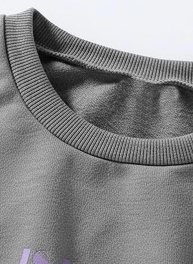Take Two  Girls Grey Color Block Sweatshirt for Women | Best Price UAE