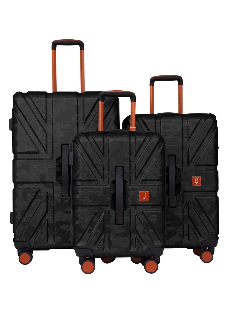 PARAJOHN - Urban Trekker 3 Pcs ABS Luggage Trolley Set -Black - Image 1