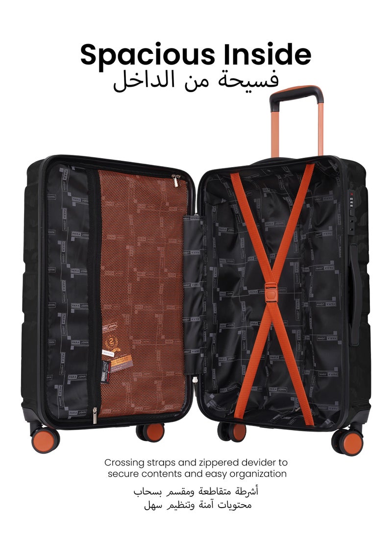 PARAJOHN - Urban Trekker 3 Pcs ABS Luggage Trolley Set -Black - Image 1