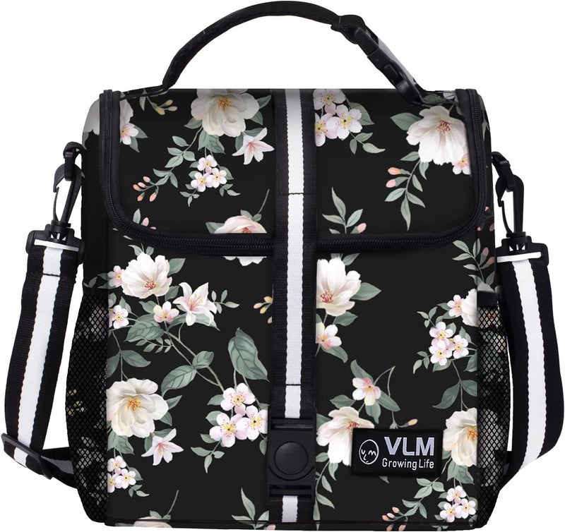 VLM Lunch Box for Women, Insulated Lunch Bag Women with Adjustable Shoulder Strap, Cute Lunch Tote Bag for Work,Picnic,Camping - Image 1
