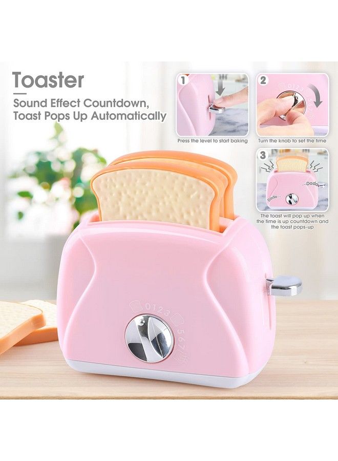 PLAY Kitchen Appliances Toys Kids Play Kitchen Accessories Setpretend Kitchen Toys For Kids Ages 48Coffee Makermixertoaster That Works For Girls Ages 3+ - Image 5