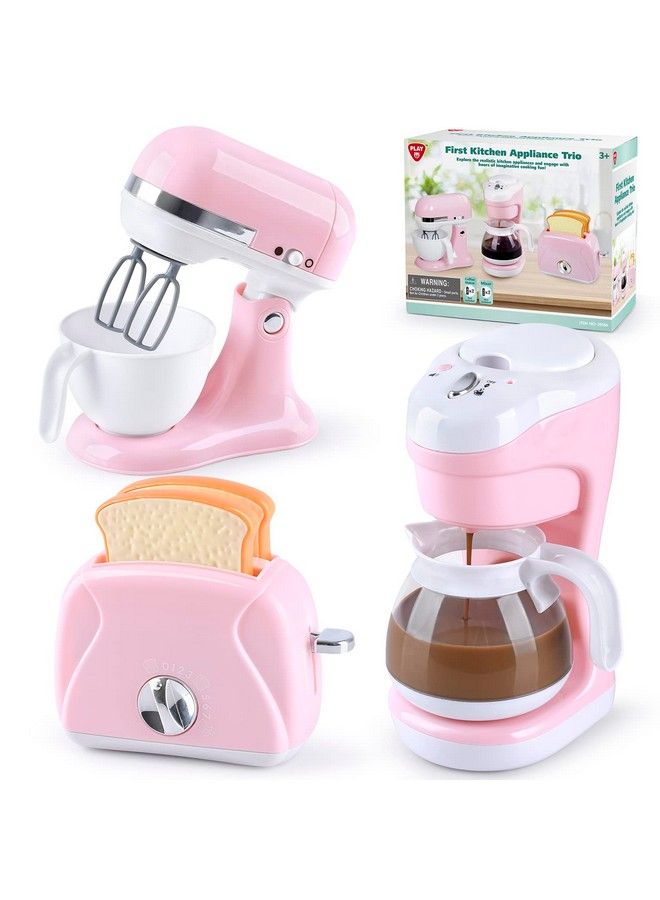 PLAY Kitchen Appliances Toys Kids Play Kitchen Accessories Setpretend Kitchen Toys For Kids Ages 48Coffee Makermixertoaster That Works For Girls Ages 3+ - Image 2