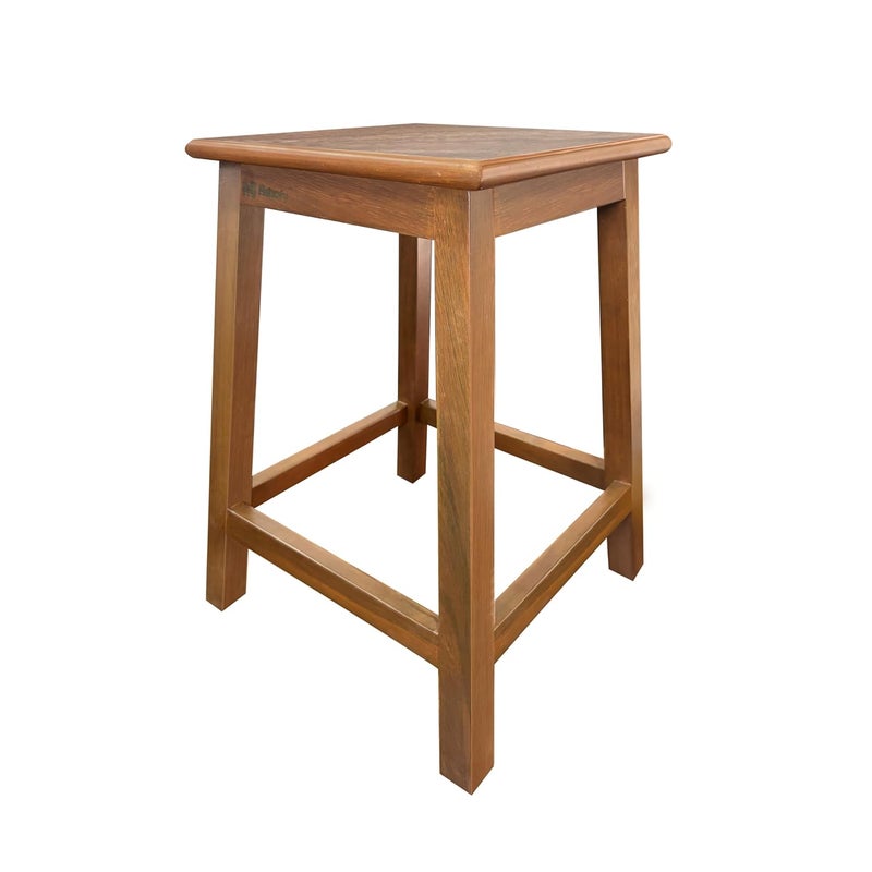 ASHOFY Handmade Laminate Teak Wood Table Stool Wooden Table Laminate Stool Seating Table Big Size 16 x 16 x 24 Inch Natural Finish Light Brown Color