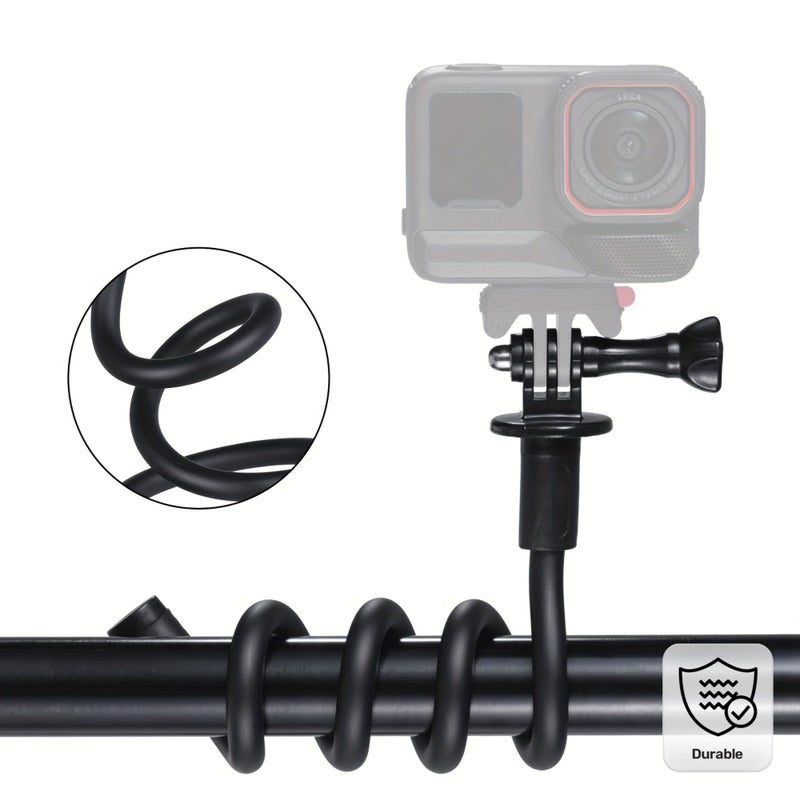 Black Flexible Monopod Tripod Stand For Action Camera With Neck Holder Durable ABS - Image 1