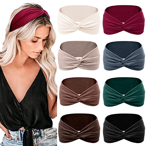 Tobeffect Headbands for Women Non Slip for Short Hair. Yoga Workout Running Sport Elastic Hair Bands for Women's Hair Twist Turban Hair Wrap for Girls - Image 1