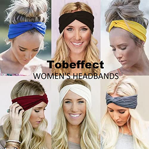 Tobeffect Headbands for Women Non Slip for Short Hair. Yoga Workout Running Sport Elastic Hair Bands for Women's Hair Twist Turban Hair Wrap for Girls - Image 4