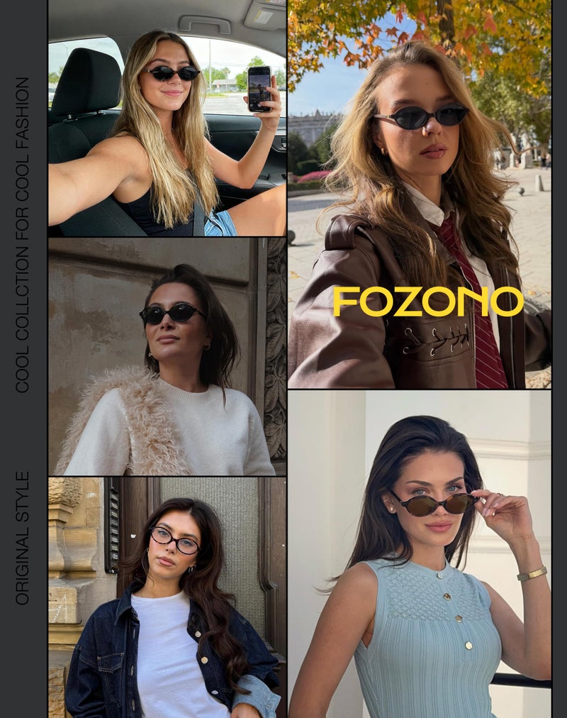 Fozono Retro Oval Sunglasses for Women Trendy Small Vintage Round Sun Glasses UV Protection UV Protection Tortoise Frame/Gray Lens - Image 4