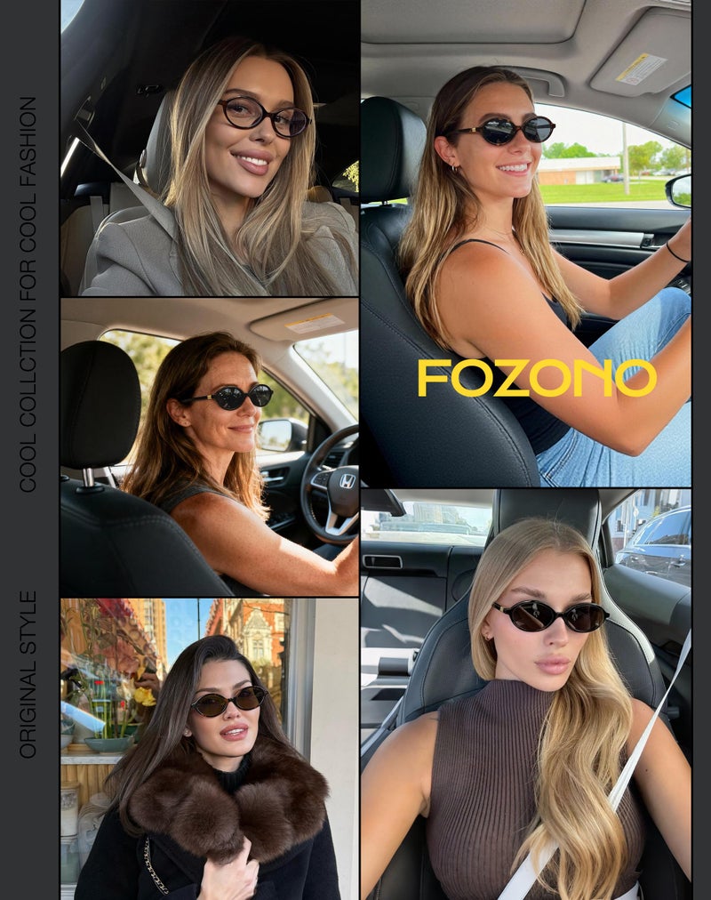Fozono Retro Oval Sunglasses for Women Trendy Small Vintage Round Sun Glasses UV Protection UV Protection Tortoise Frame/Gray Lens - Image 3