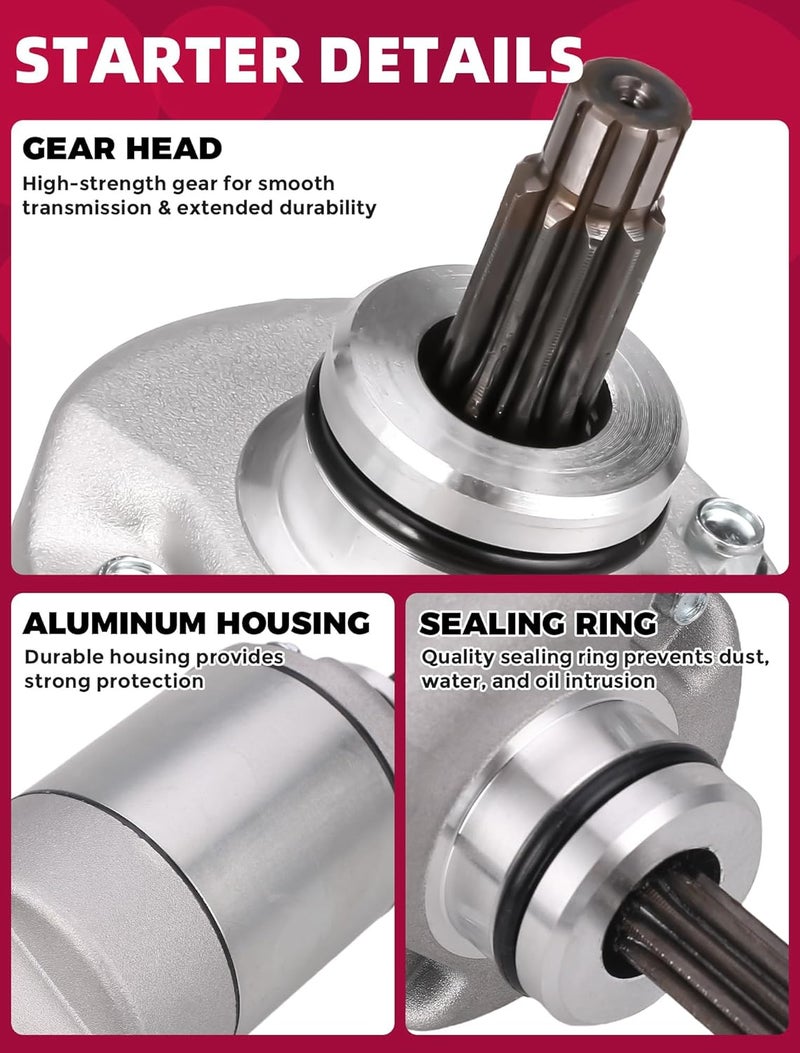 OLIFANT Starter Motor for Kawasaki Prairie 360 2003-2008 4X4 KVF360 - Image 4