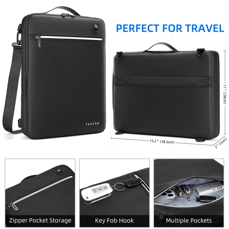 TUDEQU Computer Bag with Strap,Laptop Case 15.6 inch,Laptop Sleeve,Slim Laptop Bag 15.6 inch,Laptop Shoulder Bag - Image 4
