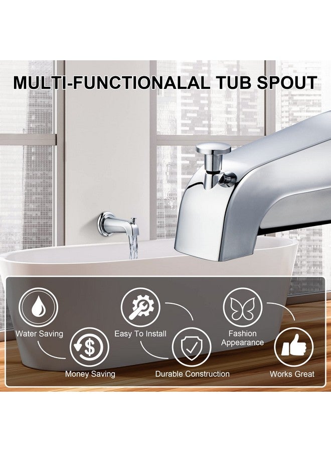 Enhon 1 Pack Slip on Tub Spout with Diverter, Compatible with American Standard 8888026.002 Tub Spout, Bathroom Bathtub Faucet, Fits 1/2" Copper Water Tube(5/8" Diameter), Polished Chrome, 5/32" Hex Wrench - Image 4