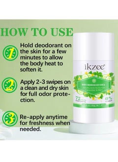 IKZEE Whole Body Deodorant Stick Cucumber and Mint 72 Hour Odor Control Aluminum Free Baking Soda Free Natural Scented Skin Safe for Armpit Privates and Other Parts Oduor Control Cream 40g  - Image 5