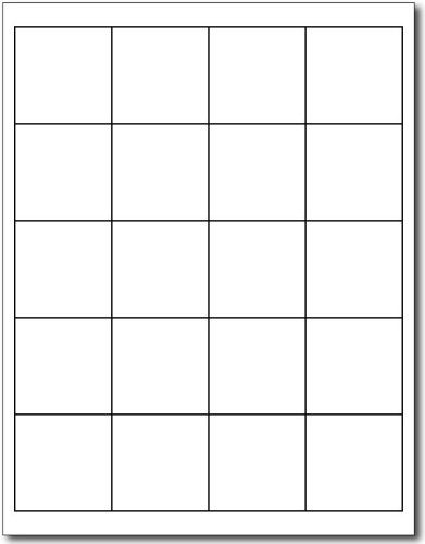 Desktop Publishing Supplies ملصقات مربعة بيضاء 2" x 2" - 20 ملصق لكل ورقة - للطابعات النافثة للحبر والليزر - 25 ورقة / 500 ملصق - Image 5