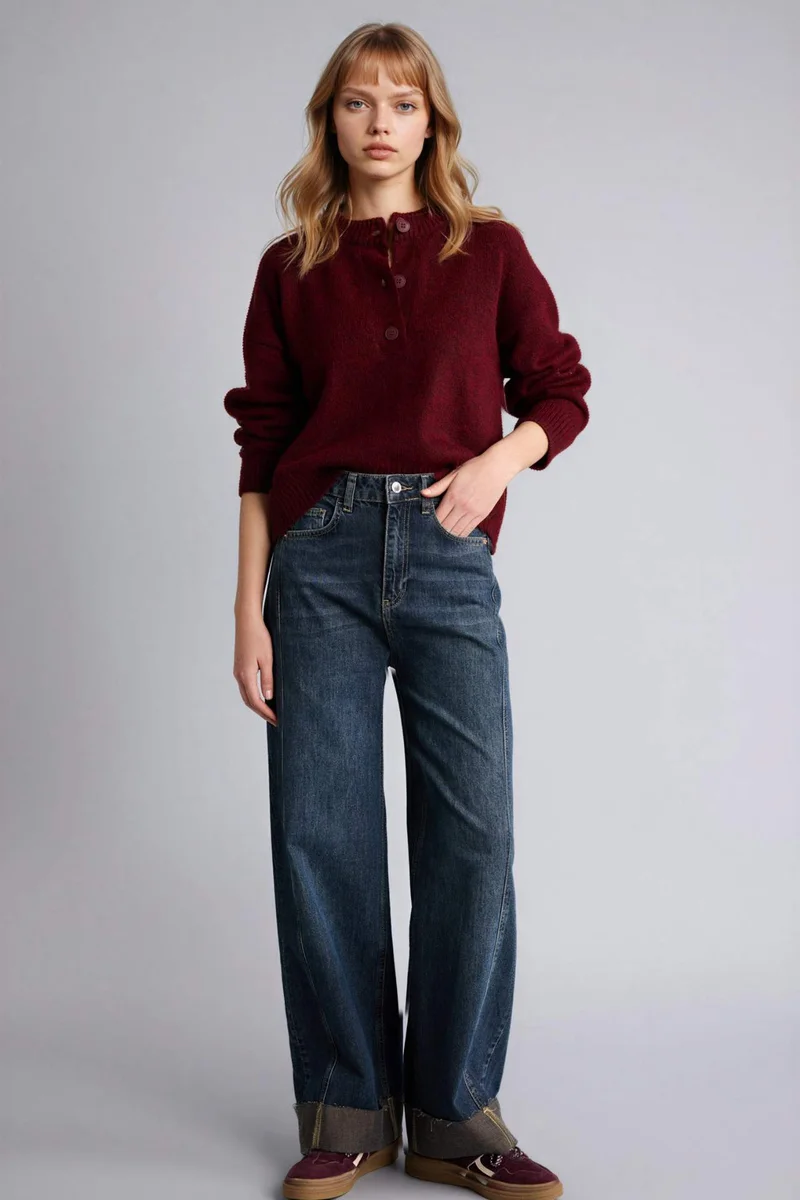 ديفاكتو Regular Fit Crew Neck Pullover