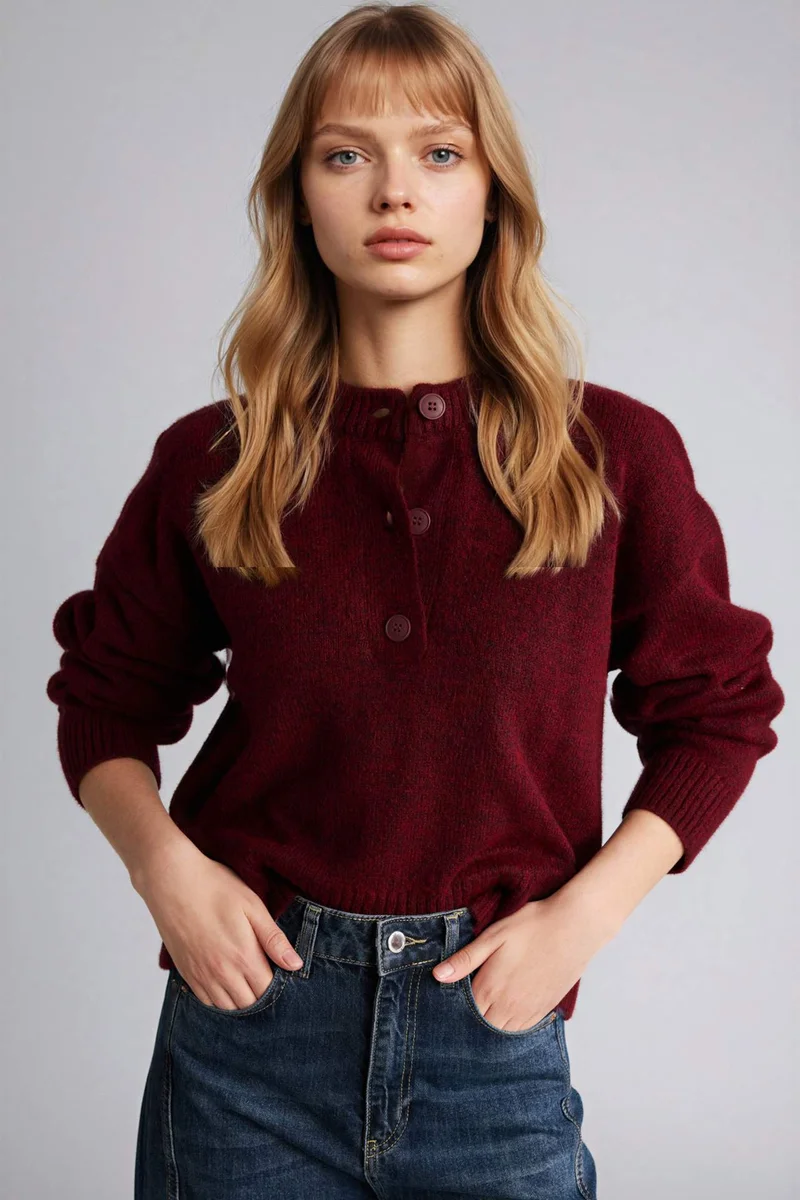 ديفاكتو Regular Fit Crew Neck Pullover