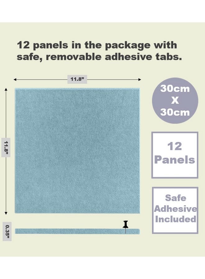 ديكوريتا لوحة الفلين 48 × 36 بديل 11.8 × 11.8 × 0.35 بوصة 12 حزمة من بلاط الجدران اللباد مع لاصق آمن قابل للإزالة، لوح فلين كبير لجدران المكاتب، لوحة دبوس، بلاط الفلين للفصول الدراسية باللون الأزرق الفاتح - Image 3