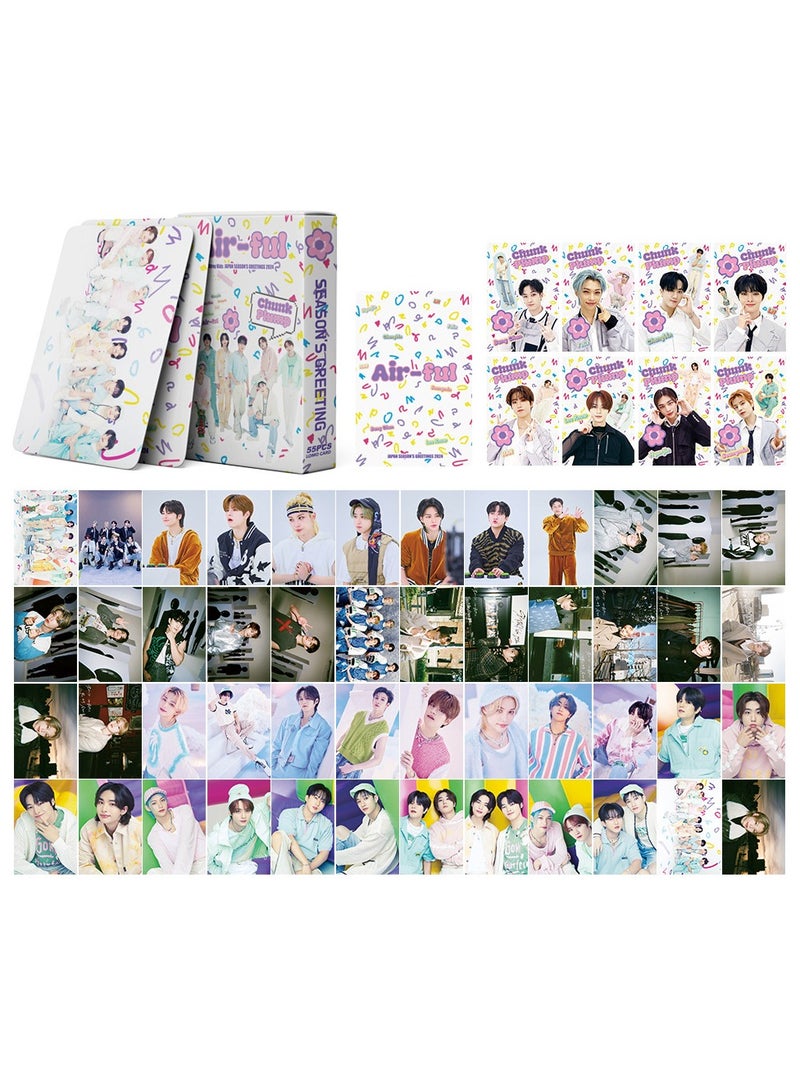 xozgdovg Integrate small card KPOP Korean Wave photo card 55 boxed DIY collection IVE should assist SK White 2024 card 