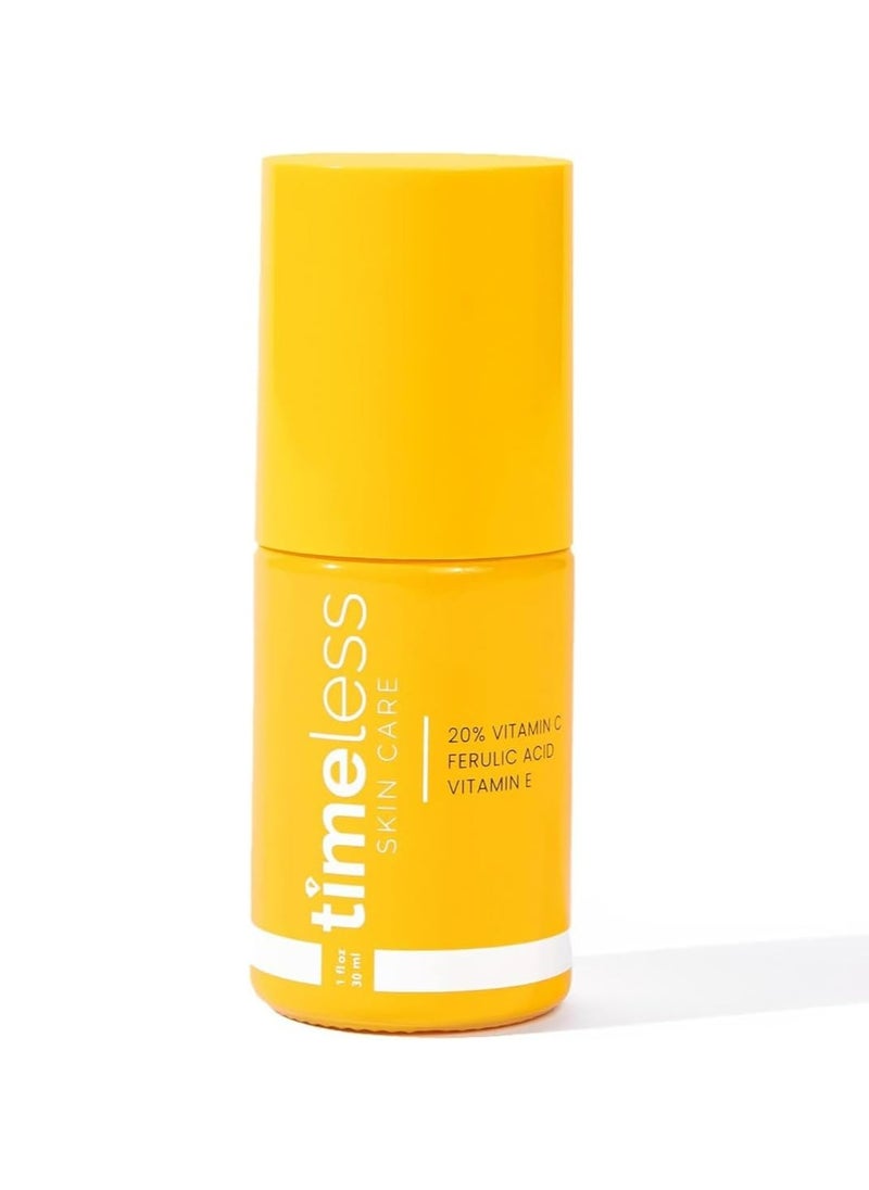 Timeless Timeless Skin Care Vitamin C Serum with Vitamin E & Ferulic Acid - 20% Vitamin C Brightening Serum - Face Serum for Oily & Dry Skin - Fragrance-Free Serum for Skin Care - 1 oz  - Image 1