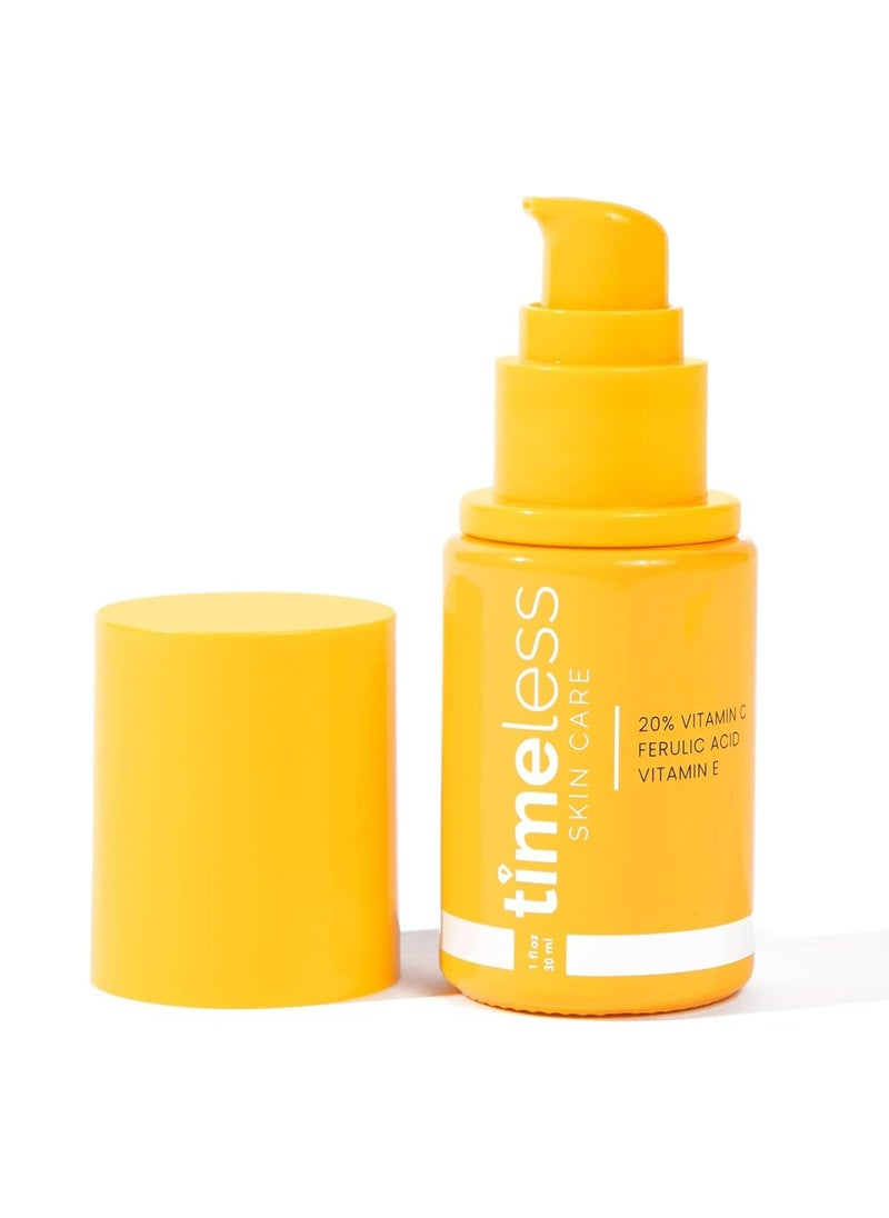 Timeless Timeless Skin Care Vitamin C Serum with Vitamin E & Ferulic Acid - 20% Vitamin C Brightening Serum - Face Serum for Oily & Dry Skin - Fragrance-Free Serum for Skin Care - 1 oz  - Image 2