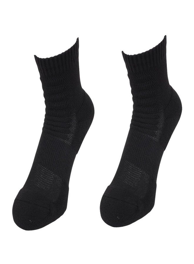 Phiten Metax Sports Semi Long Socks (2 Pair), Black, 22-24cm (Men's 4-6 / Women's 5-7) - Image 1