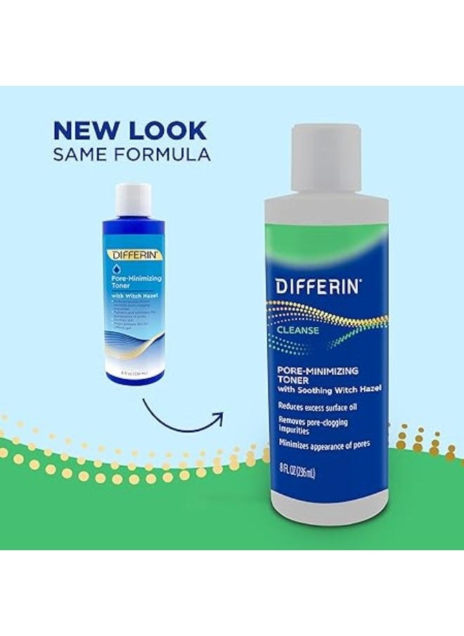 differin تونر ديفرين لتقليل المسام مع بندق الساحرة، 8 أونصة سائلة  - Image 2