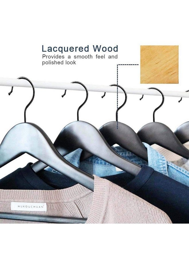 Evolluxi Evolluxi Lotus Wooden Hangers, Solid Wood Shirt Hangers, Dress Coat Jacket Clothes Hangers, With Extra Smooth Finish, 360 Degree Swivel Hook (Retro) (Black, 60), 1 Count  - Image 3