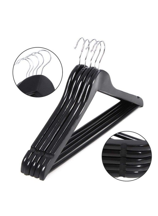 Evolluxi Evolluxi Lotus Wooden Hangers, Solid Wood Shirt Hangers, Dress Coat Jacket Clothes Hangers, With Extra Smooth Finish, 360 Degree Swivel Hook (Retro) (Black, 60), 1 Count  - Image 2