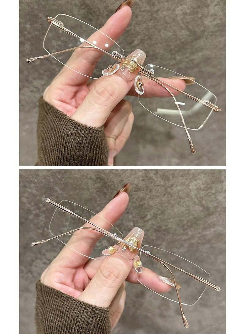 نظارات بدون إطار مع حماية من الضوء الأزرق يمكن تخصيصها بعدسات طبية وإطارات فائقة الخفة - Image 4