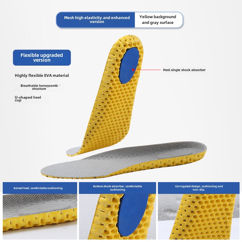 EVA Honeycomb Breathable Insoles for Men245-2 mesh + gasket-Gray [mesh + EVA + gasket]] 245-2 mesh + gasket-Gray [mesh + EVA + gasket]] 