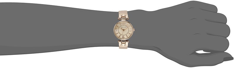 ANNE KLEIN ساعة آن كلاين النسائية 10/9442RGLP بلون الذهب الوردي مع حزام جلد - Image 4