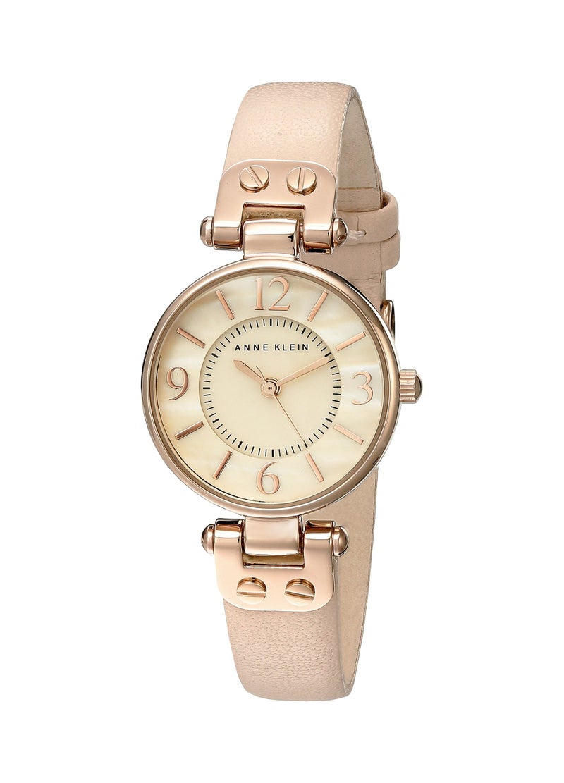 ANNE KLEIN ساعة آن كلاين النسائية 10/9442RGLP بلون الذهب الوردي مع حزام جلد - Image 1