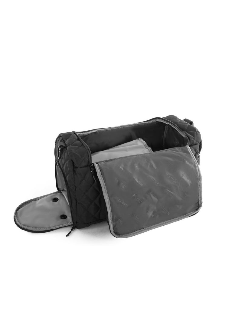 Elite Bags Elite Quilted Gym Duffle Bag with Shoe Compartment, Multi Pocket, Black - Image 2