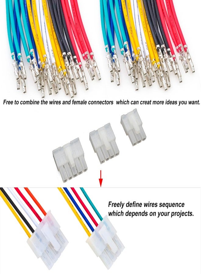 yoeruyo موصل Yoeruyo Mini-Fit Jr بمسافة 4.2 مم مع كابلات ممتازة 20AWG مضغوطة مسبقًا، متوافق مع غلاف Molex Mini-Fit Jr أحادي الصف 1/2/3/4/5/6 دبوس 5557 (MX4.2-5557-Single) - Image 4