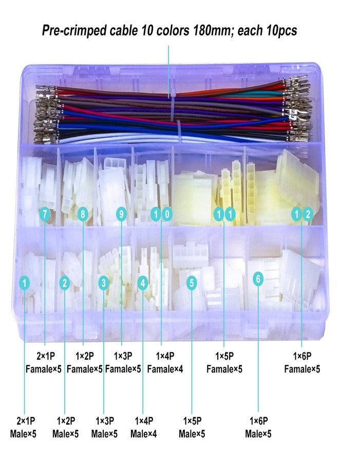 yoeruyo موصل Yoeruyo Mini-Fit Jr بمسافة 4.2 مم مع كابلات ممتازة 20AWG مضغوطة مسبقًا، متوافق مع غلاف Molex Mini-Fit Jr أحادي الصف 1/2/3/4/5/6 دبوس 5557 (MX4.2-5557-Single) - Image 2
