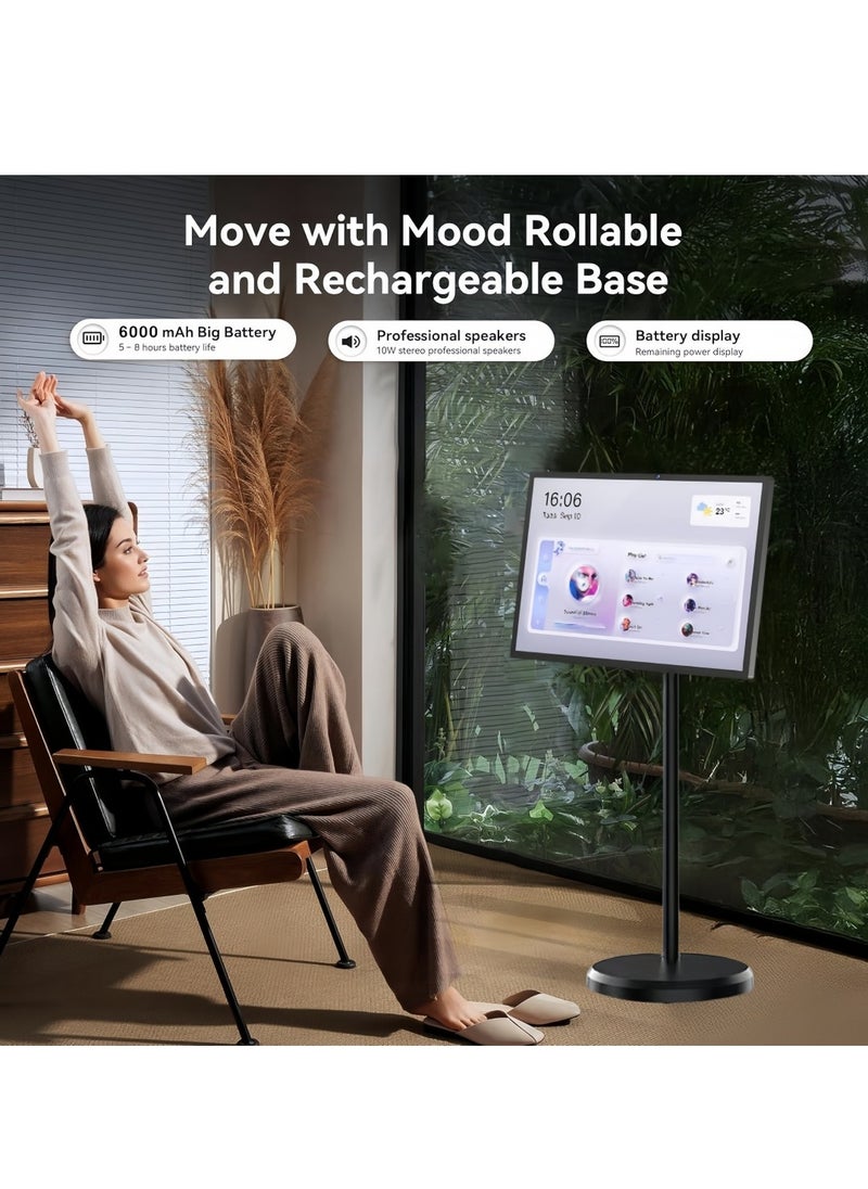 21.5 Inch Portable TV Floor Smart Screen  - LCD Touch Display Screen- 4+64GB Storage, 6000aMh Battery 8H Video Play Time