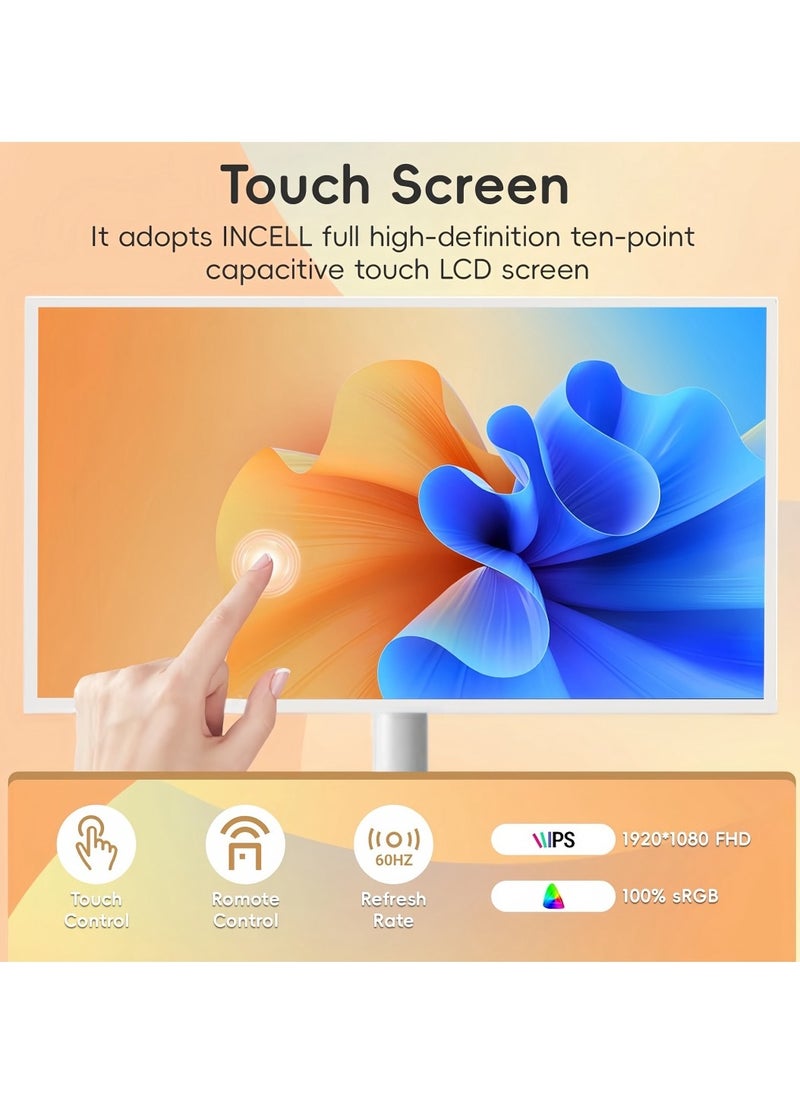 21.5 Inch Portable TV Floor Smart Screen  - LCD Touch Display Screen- 4+64GB Storage, 6000aMh Battery 8H Video Play Time