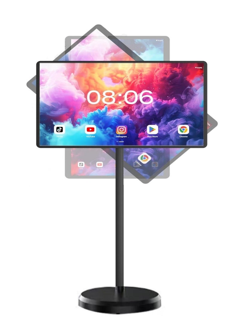 21.5 Inch Portable TV Floor Smart Screen  - LCD Touch Display Screen- 4+64GB Storage, 6000aMh Battery 8H Video Play Time