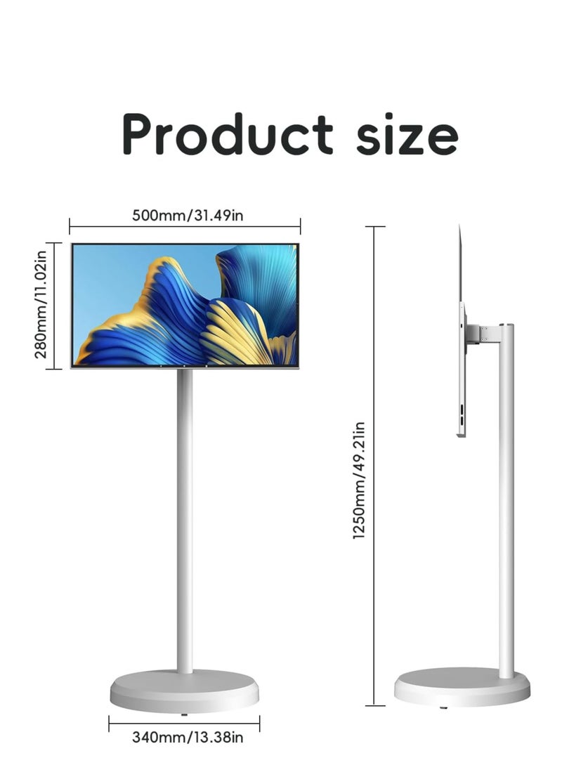 21.5 Inch Portable TV Floor Smart Screen  - LCD Touch Display Screen- 4+64GB Storage, 6000aMh Battery 8H Video Play Time