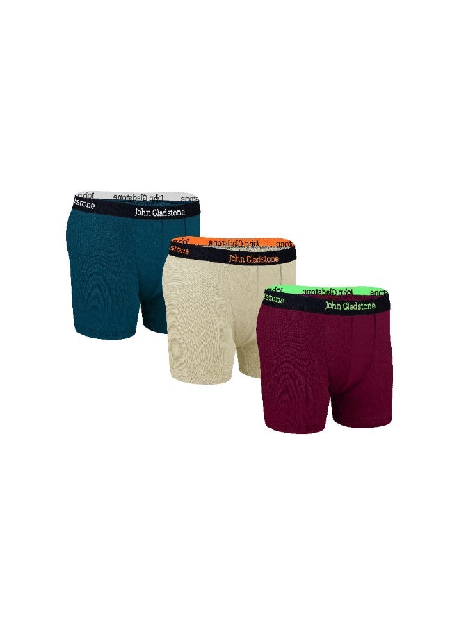 John Gladstone Boys Boxer Plain Outer Elastic 3 Pcs - Image 1