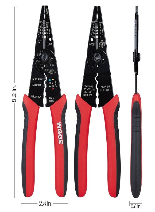 WGGE WG-015 Professional 8-inch Wire Stripper/wire crimping tool, Wire Cutter, Wire Crimper, Cable Stripper, Wiring Tools and Multi-Function Hand Tool. - Image 2