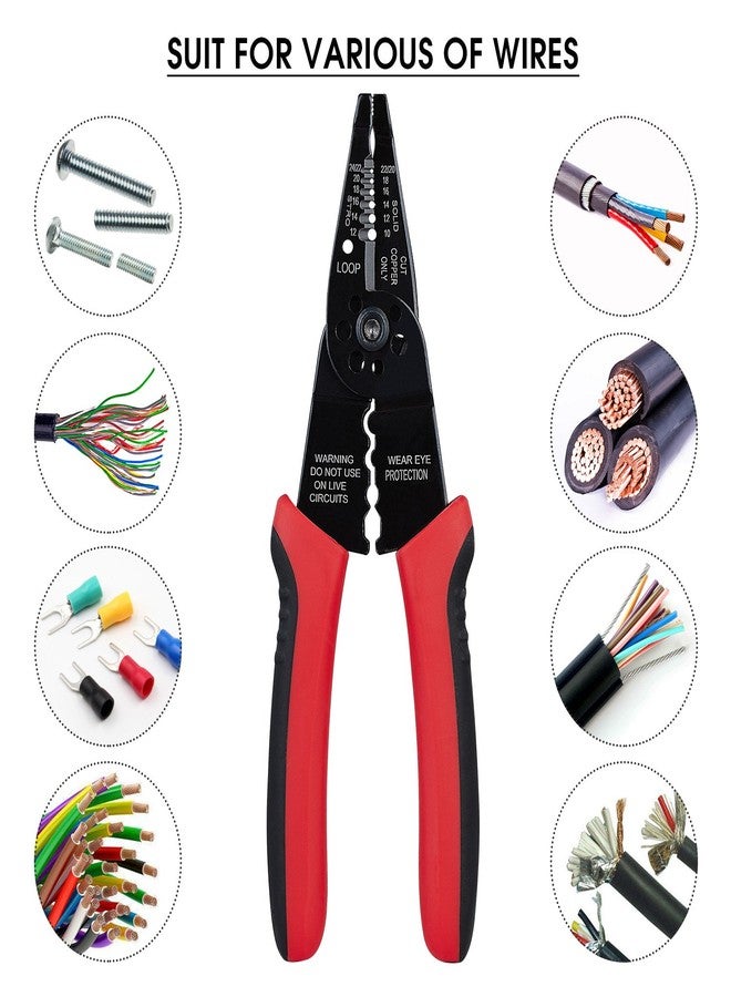 WGGE WG-015 Professional 8-inch Wire Stripper/wire crimping tool, Wire Cutter, Wire Crimper, Cable Stripper, Wiring Tools and Multi-Function Hand Tool. - Image 5