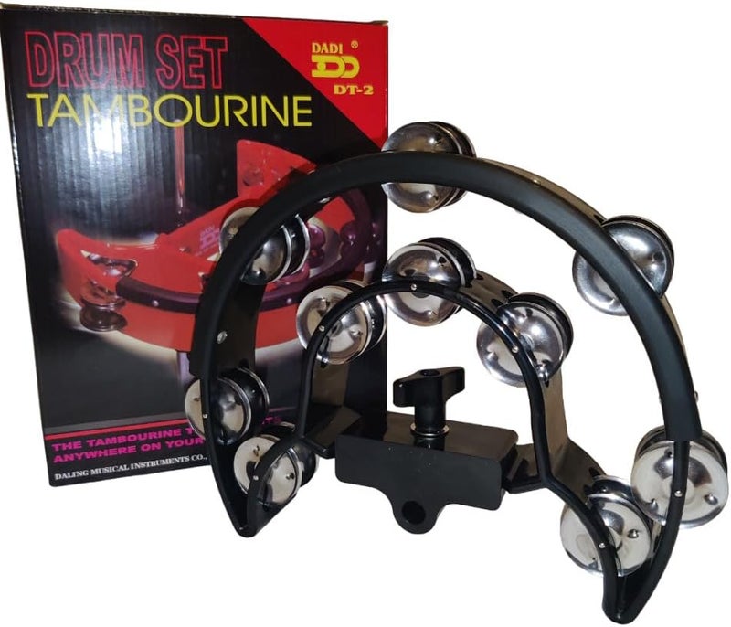DD DRUM SET Half Moon Tambourine with Mounting Eye Bolt - Black - Image 5