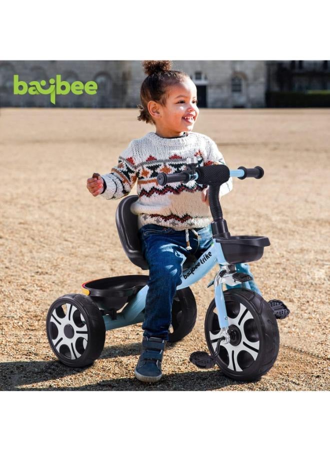 BAYBEE Coaster 3-Wheel Kids Tricycle with Storage Baskets - Blue - Image 3