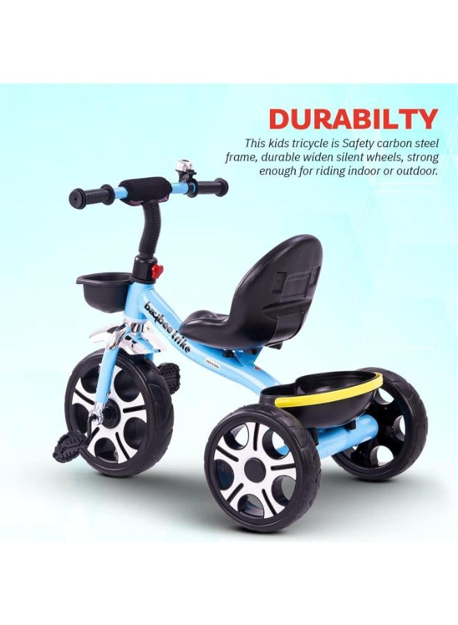 BAYBEE Coaster 3-Wheel Kids Tricycle with Storage Baskets - Blue - Image 5