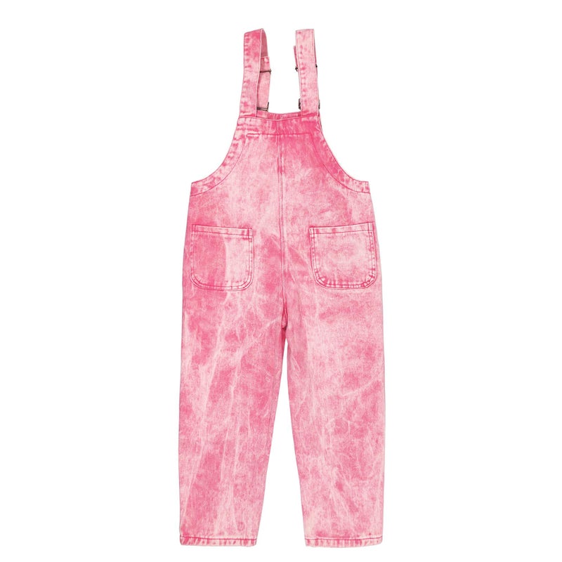 Peacolate 4-15T Little&Big Girls Rompers Loose Bib Overalls Jeans Denim Jumpsuits (Pink,6-7Years) - Image 3