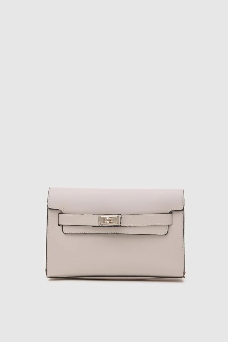 Shule Bags Kelly Lockable Gray Clutch Bag