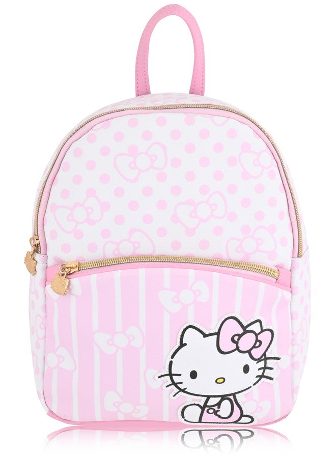 Fast Forward Sanrio Hello Kitty Backpack for Women | Hello Kitty Woman Purse | PU Leather Hello Kitty Mini Backpack Purse | Pink Hello Kitty Bag Cute Backpack with Keychain Zipper | Hello Kitty Accessories Adults - Image 1