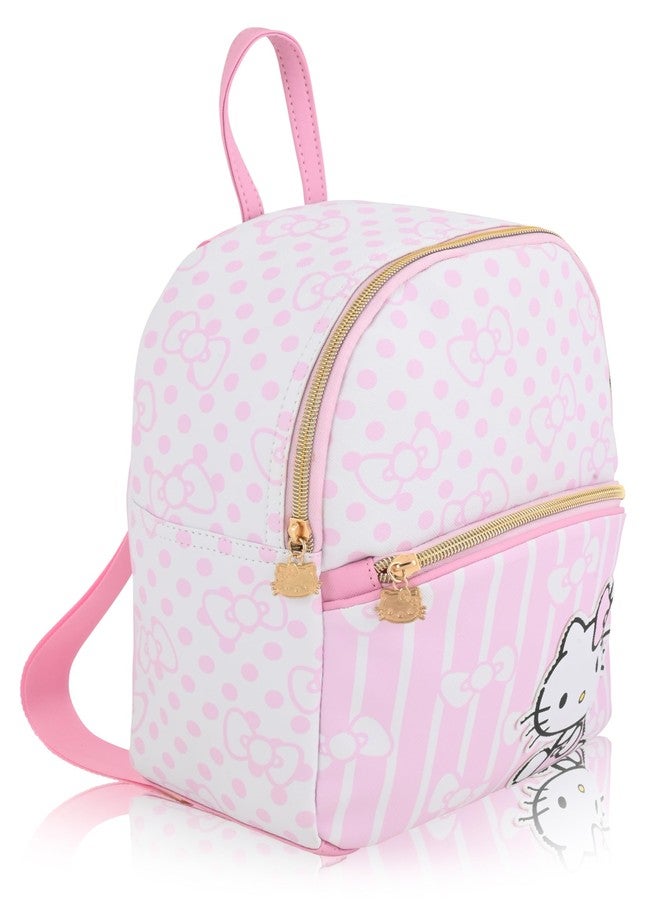 Fast Forward Sanrio Hello Kitty Backpack for Women | Hello Kitty Woman Purse | PU Leather Hello Kitty Mini Backpack Purse | Pink Hello Kitty Bag Cute Backpack with Keychain Zipper | Hello Kitty Accessories Adults - Image 2